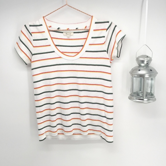 Madewell Tops - Madewell Colorful Stripe Scoop Neck Tee